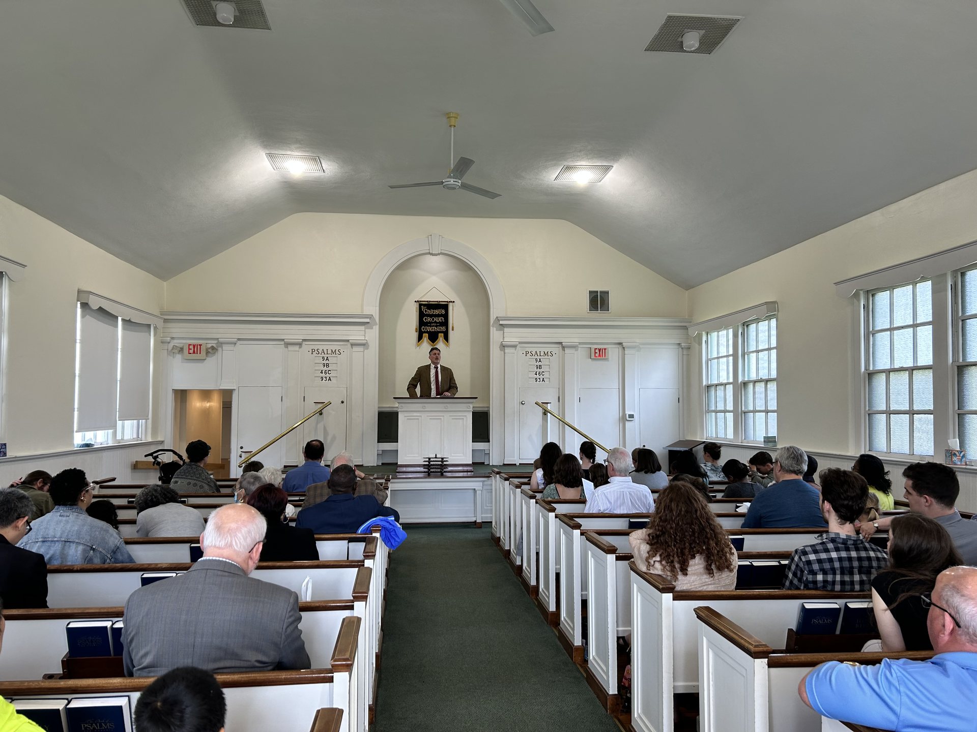 Inside the sanctuary during worship